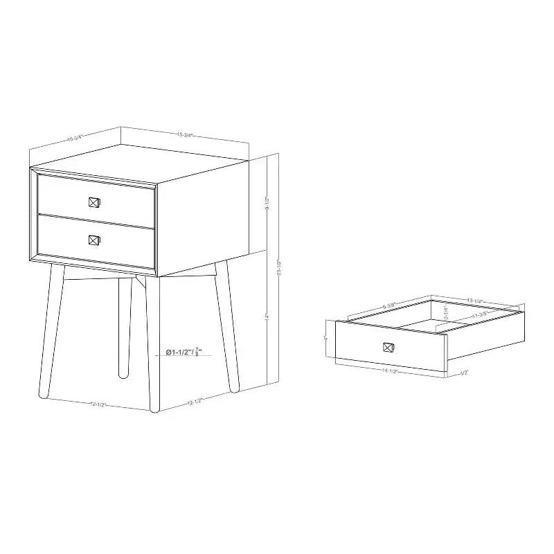 2-Drawer Nightstand