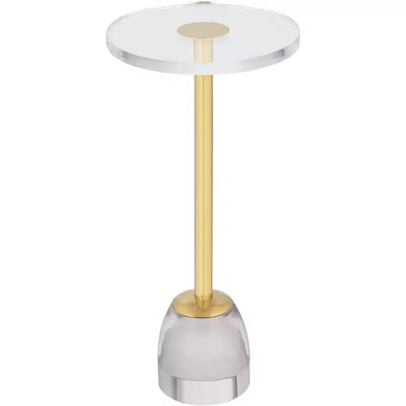 Luxury Gold Side Table, 24.75 in., with Acrylic Top and Glass Base