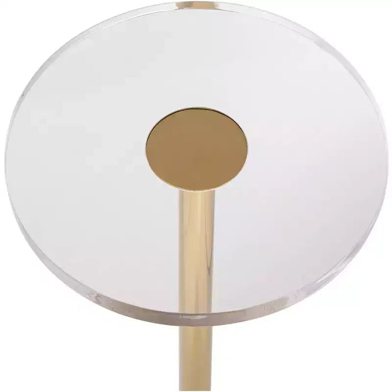 Luxury Gold Side Table, 24.75 in., with Acrylic Top and Glass Base
