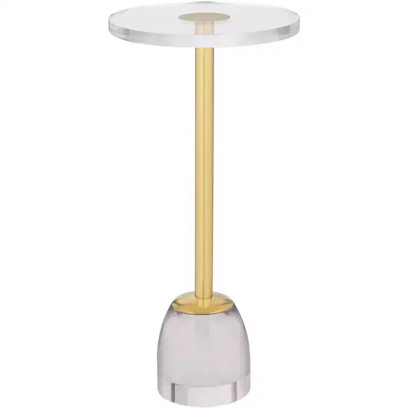 Luxury Gold Side Table, 24.75 in., with Acrylic Top and Glass Base