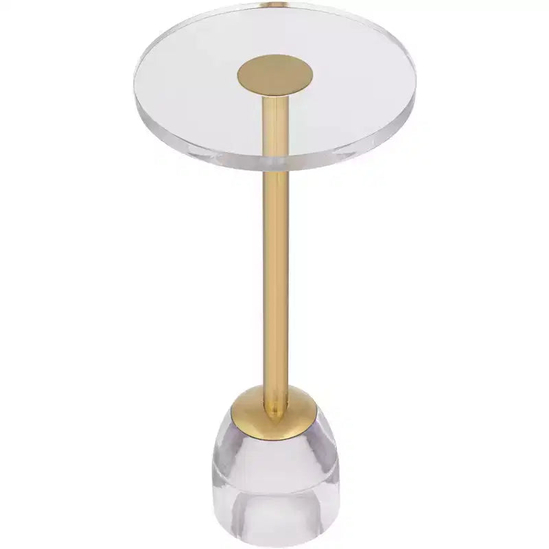 Luxury Gold Side Table, 24.75 in., with Acrylic Top and Glass Base