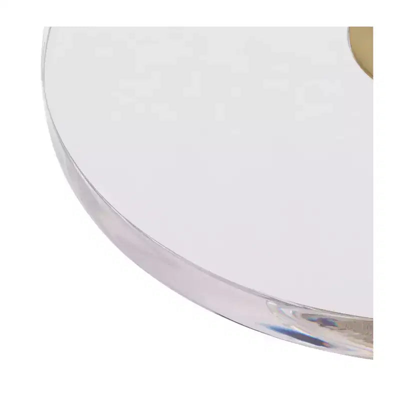 Luxury Gold Side Table, 24.75 in., with Acrylic Top and Glass Base