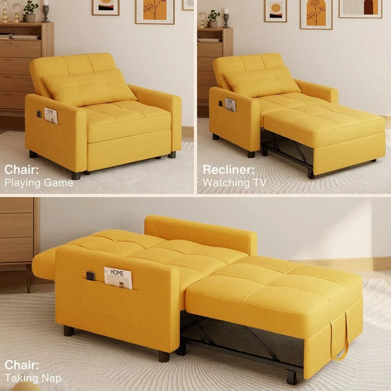 3-in-1 Convertible Sofa Bed, Folding Sofa Chair and Sleeper for Living Room