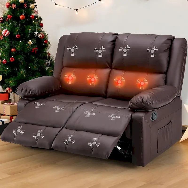 2-Seat Reclining Loveseat with Heat and Massage Functions