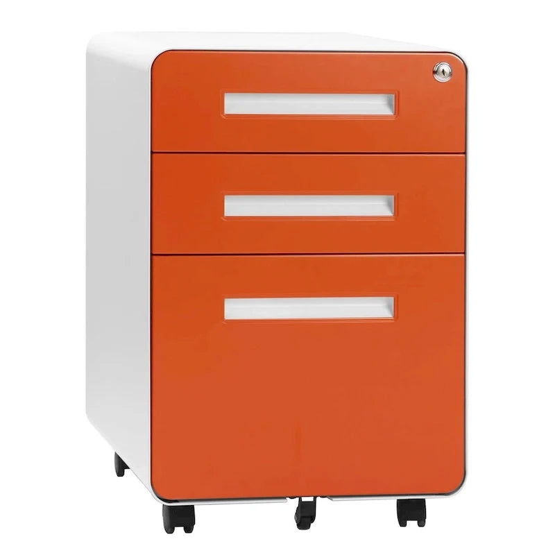 3-Drawer Mobile Vertical Filing Cabinet for Home Office