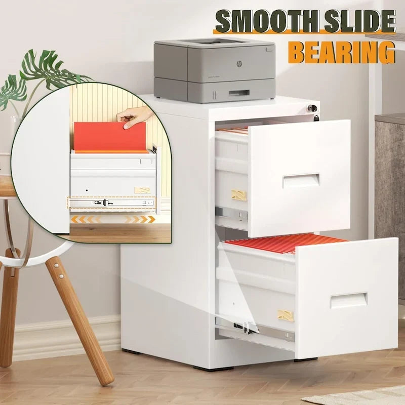 2-Drawer Vertical Locking Filing Cabinet for Home Office