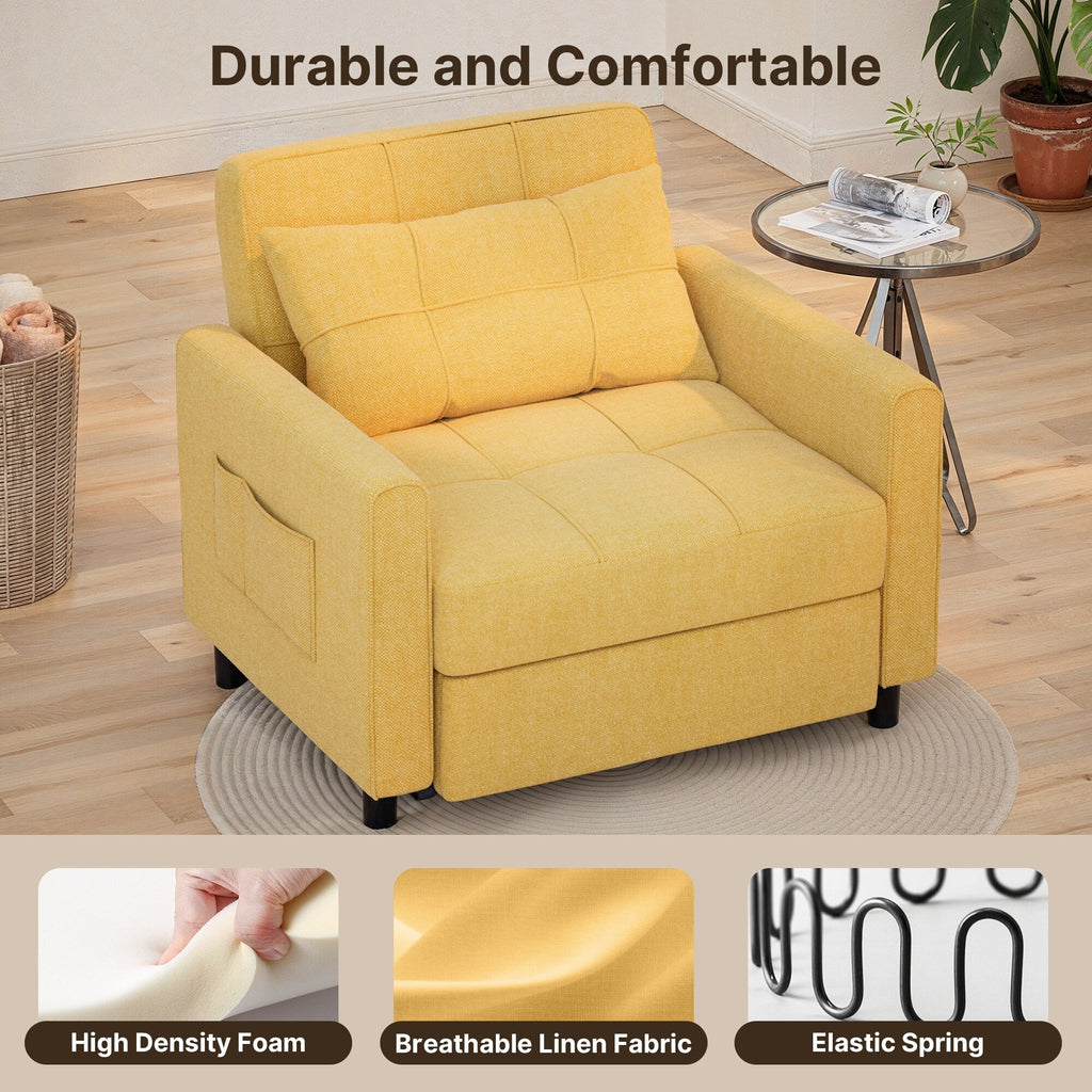 3-in-1 Convertible Sofa Bed, Folding Sofa Chair and Sleeper for Living Room
