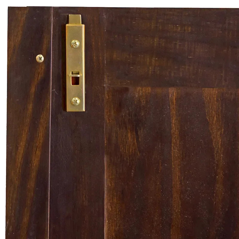 3-Door Wardrobe, White/Mocha/Java, Solid Wood