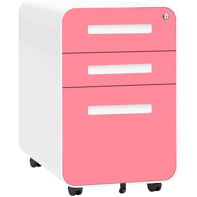 3-Drawer Mobile Vertical Filing Cabinet for Home Office