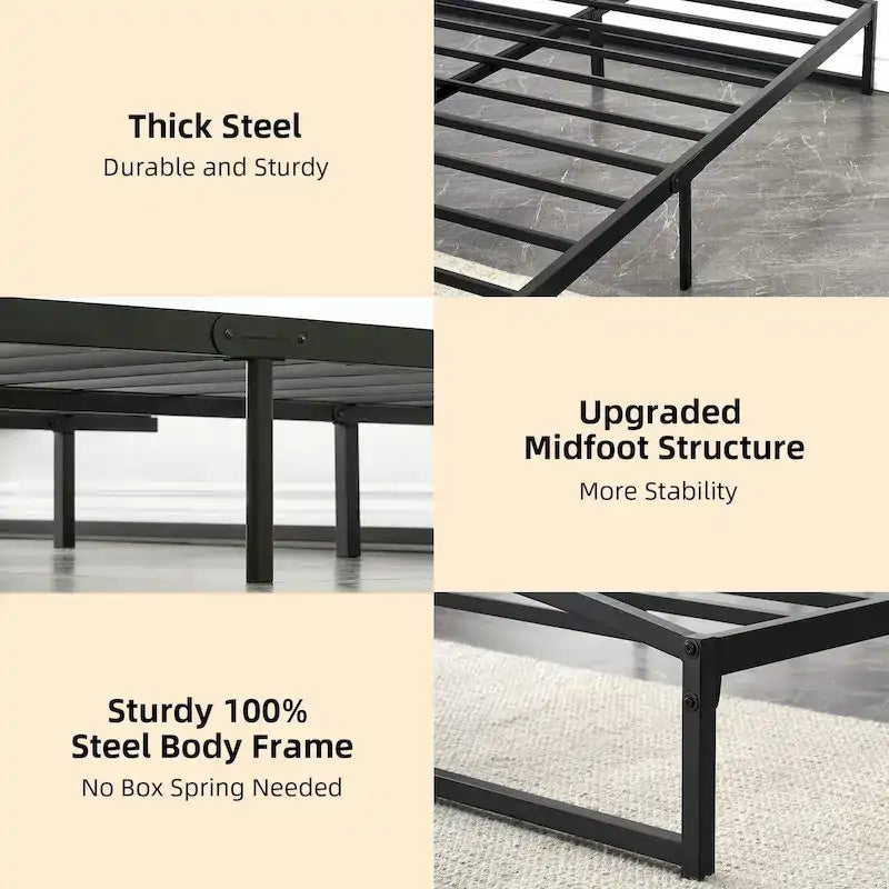10-Inch Low-Profile Metal Platform Bed Frame