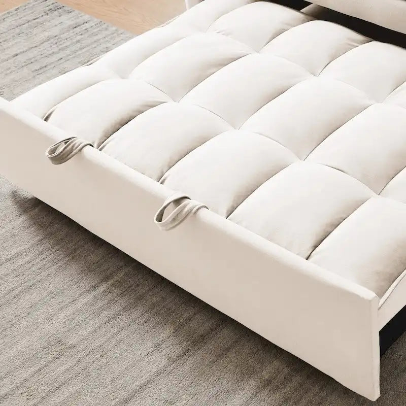 3-in-1 Velvet Convertible Sofa Bed with Trundle and Reclining Backrest