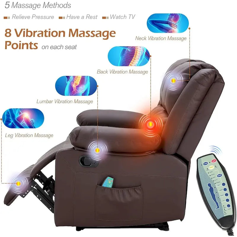 2-Seat Reclining Loveseat with Heat and Massage Functions