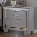 Silver Bedside Table with LED Light