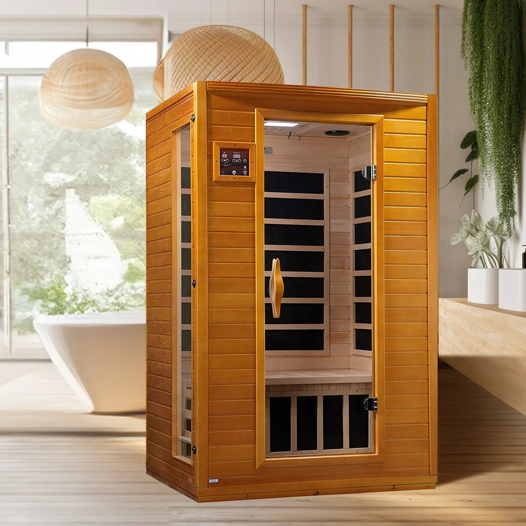 Low-EMF Far Infrared Sauna for 2 People, Canadian Hemlock Wood