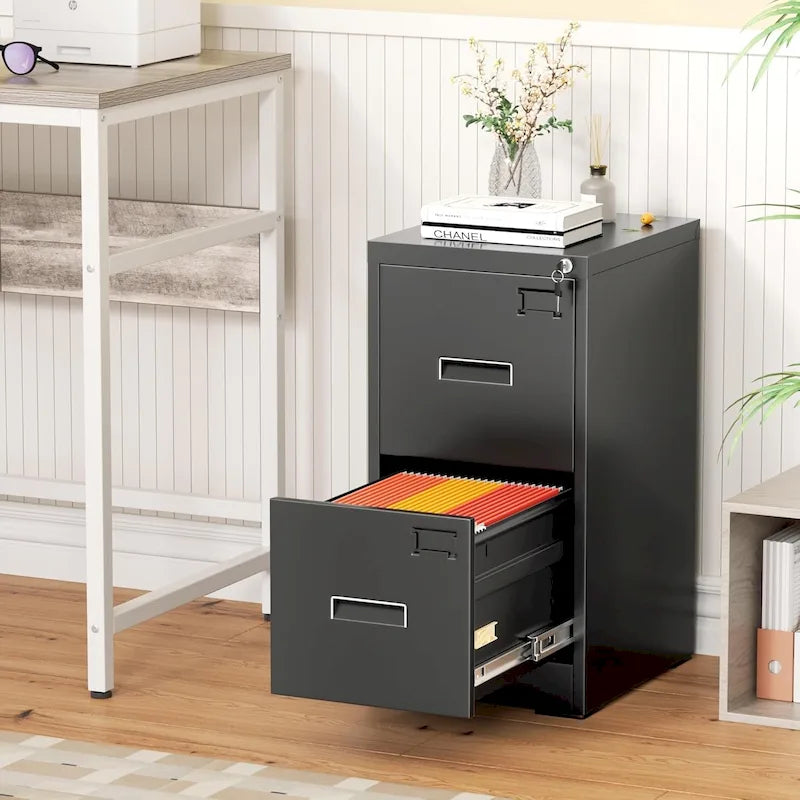 2-Drawer Vertical Locking Filing Cabinet for Home Office