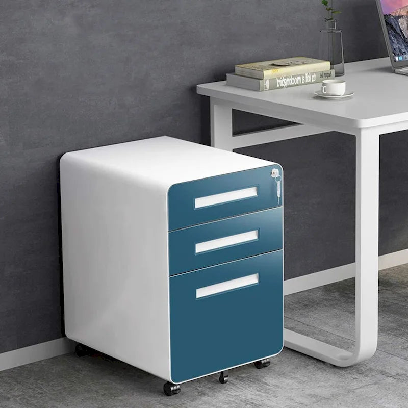 3-Drawer Mobile Vertical Filing Cabinet for Home Office