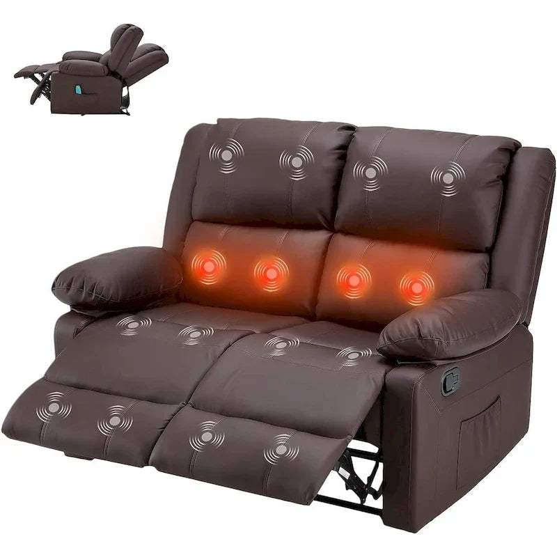 2-Seat Reclining Loveseat with Heat and Massage Functions