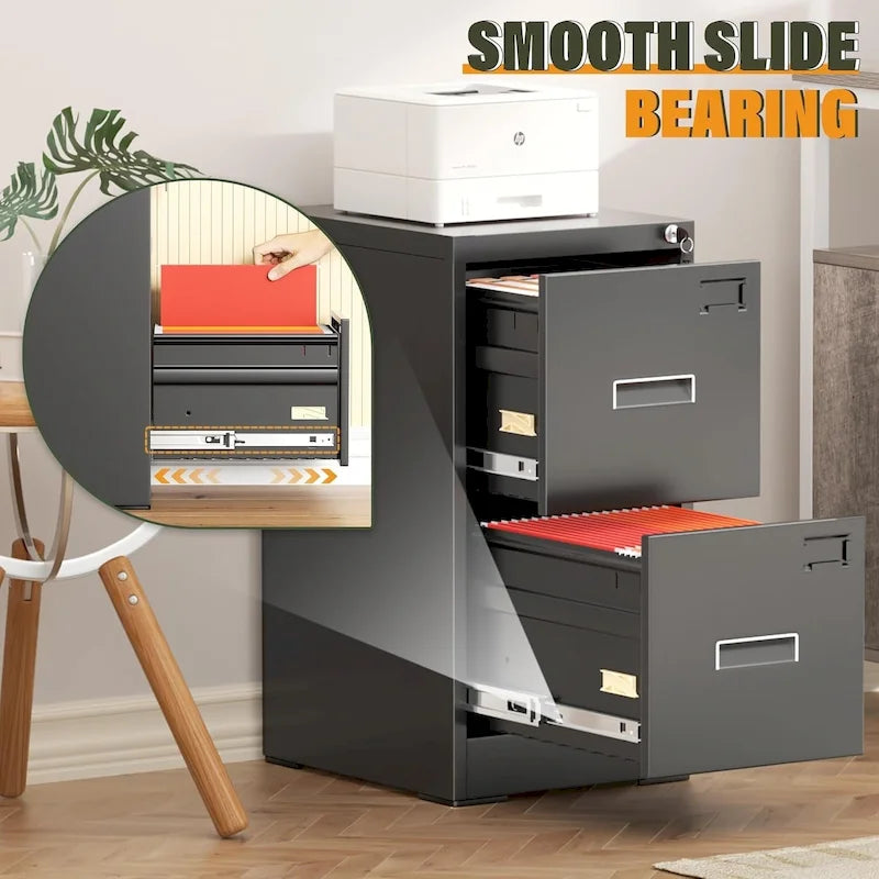2-Drawer Vertical Locking Filing Cabinet for Home Office